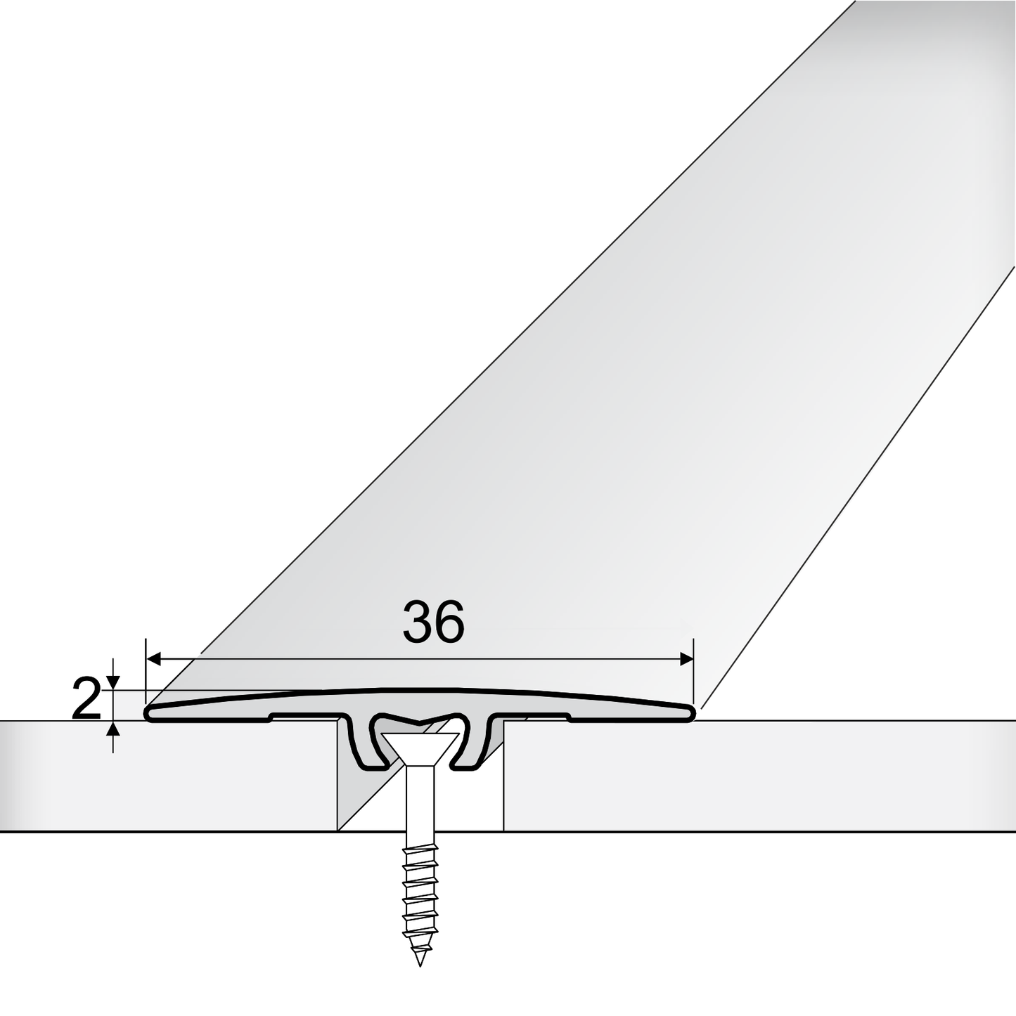 Anodised Aluminium Flat Door Threshold Strip