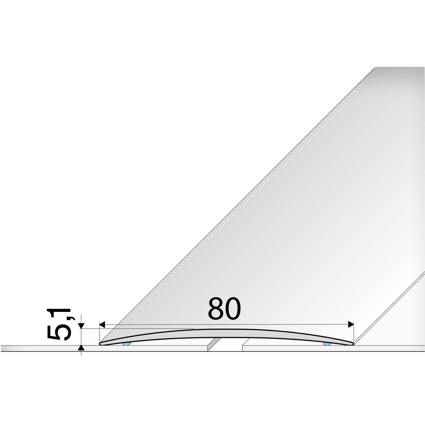 80mm Anodised Aluminium Self Adhesive Door Threshold Strip