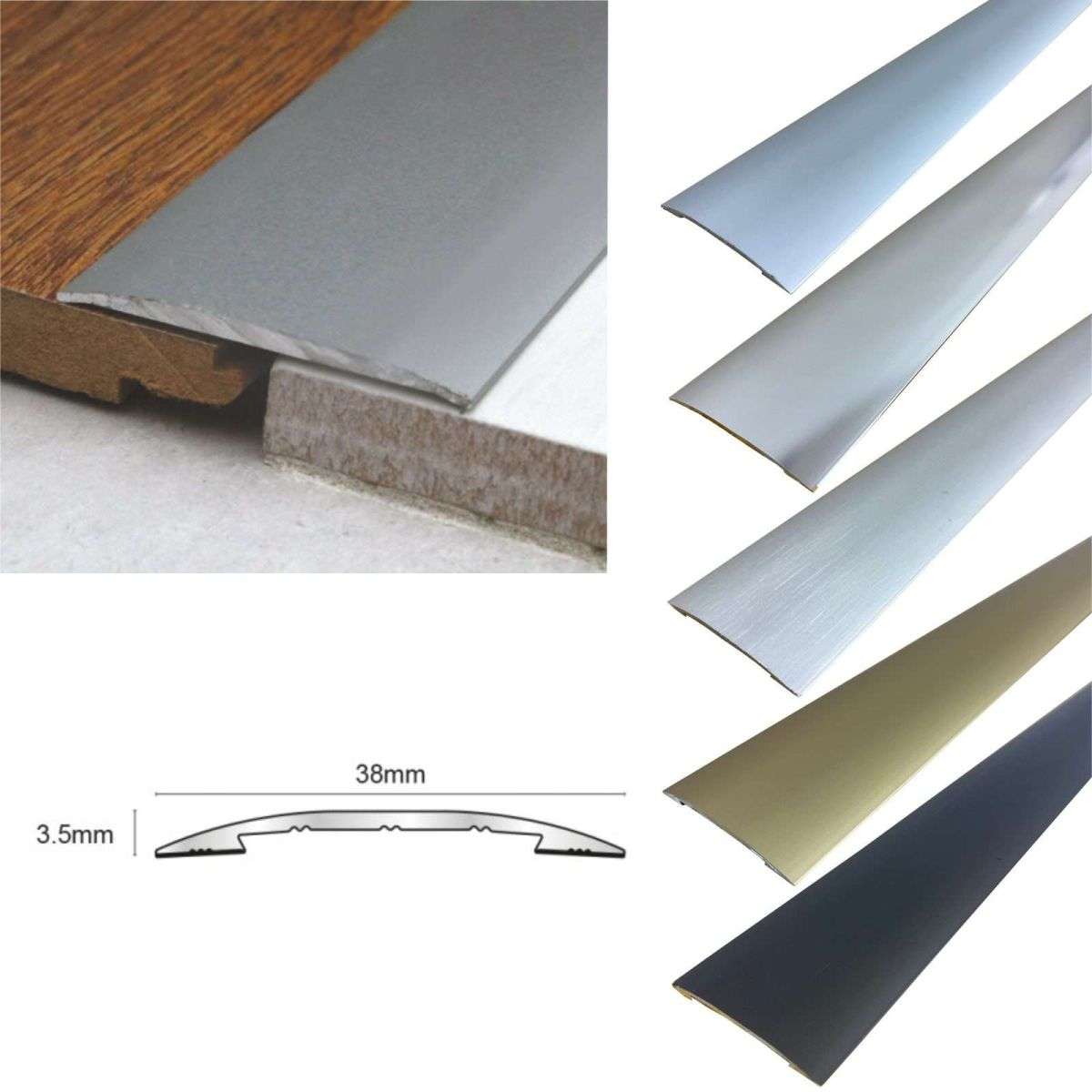 Self Adhesive Euro Cover Strip Wood Vinyl Tile Door Bar Threshold Trim