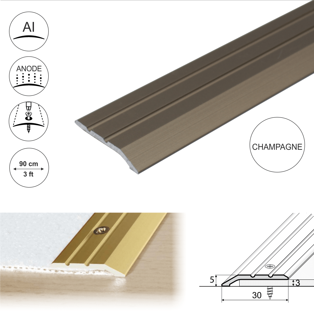 Anodised Aluminium Door Threshold Ramp Profile