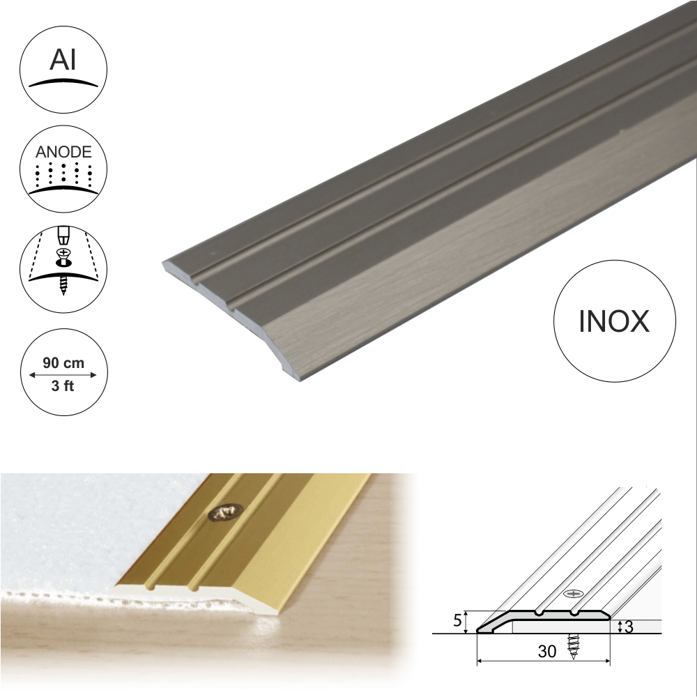 Anodised Aluminium Door Threshold Ramp Profile