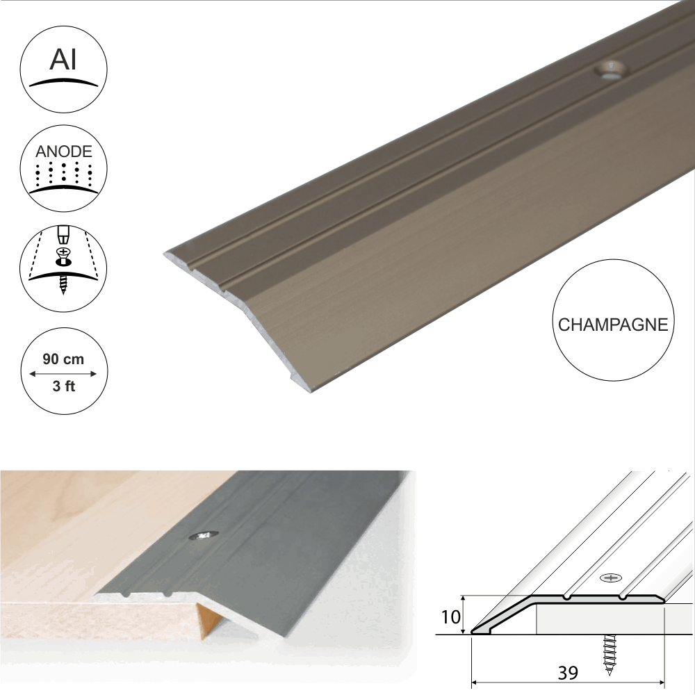 Anodised Aluminium Door Threshold Ramp Profile