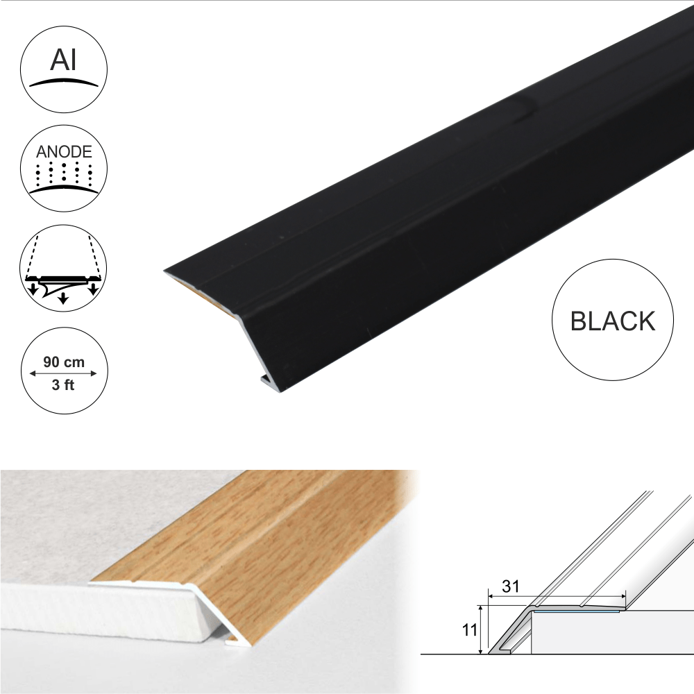 Anodised Aluminium Self Adhesive Door Threshold Ramp Profile