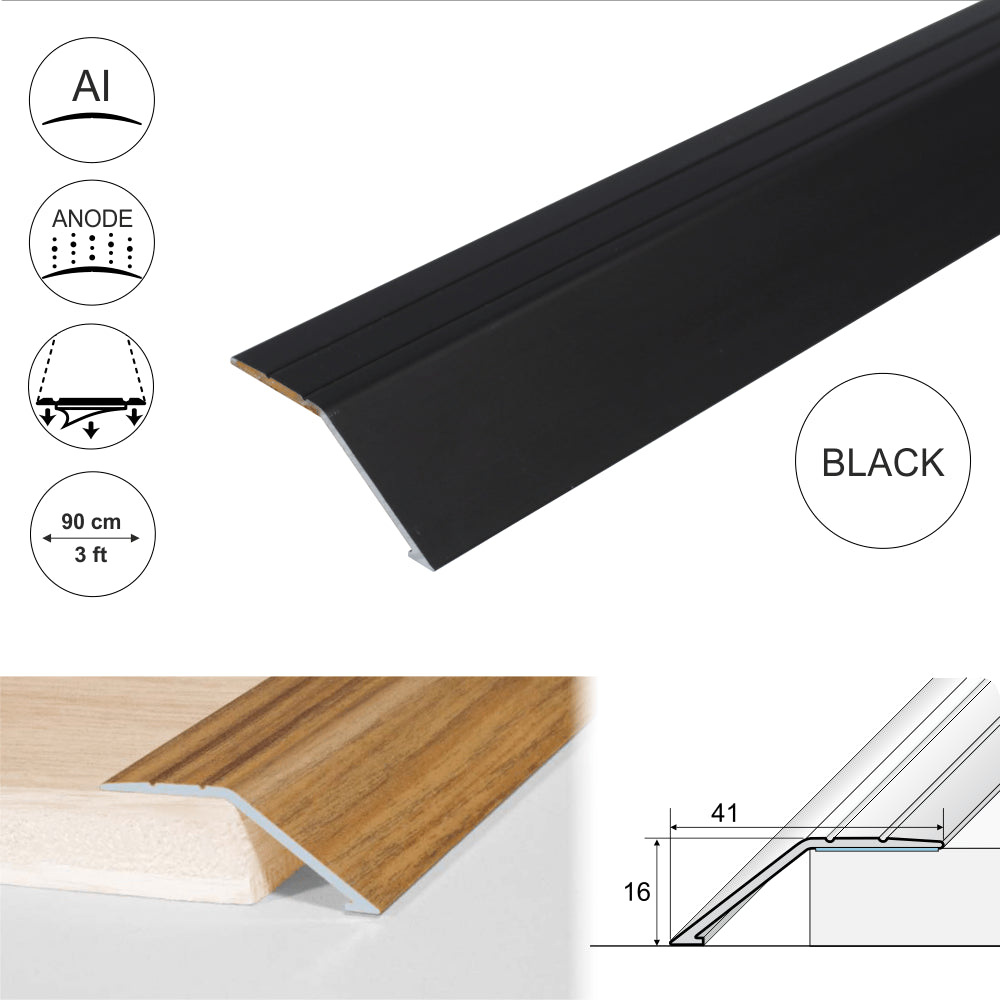 A47 41mm Anodised Aluminium Self Adhesive Door Threshold Ramp Profile