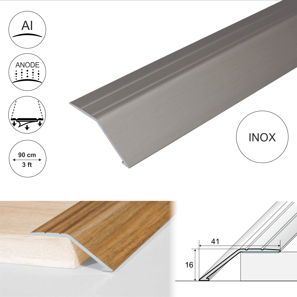 Anodised Aluminium Self Adhesive Door Threshold Ramp Profile