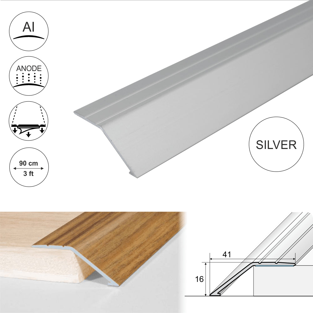 Anodised Aluminium Self Adhesive Door Threshold Ramp Profile