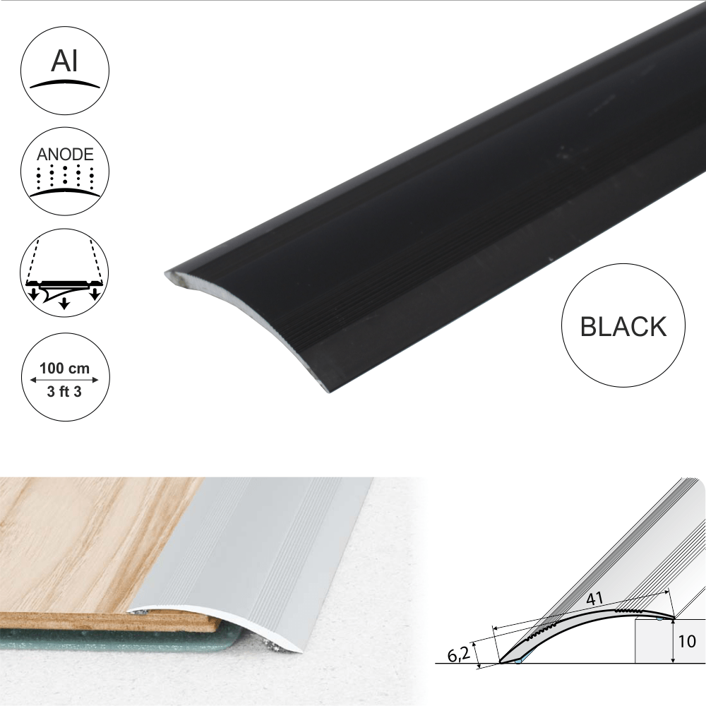 Anodised Aluminium Self Adhesive Door Threshold Ramp Profile