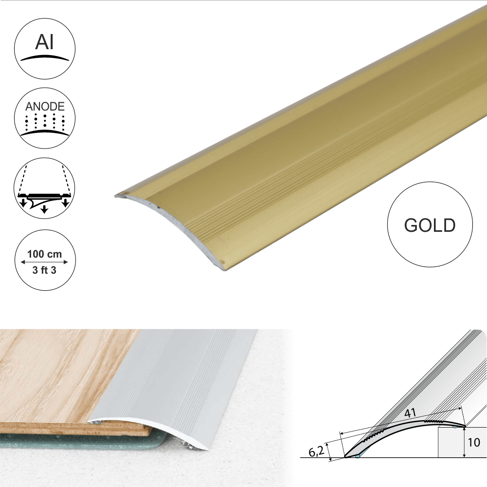 Anodised Aluminium Self Adhesive Door Threshold Ramp Profile