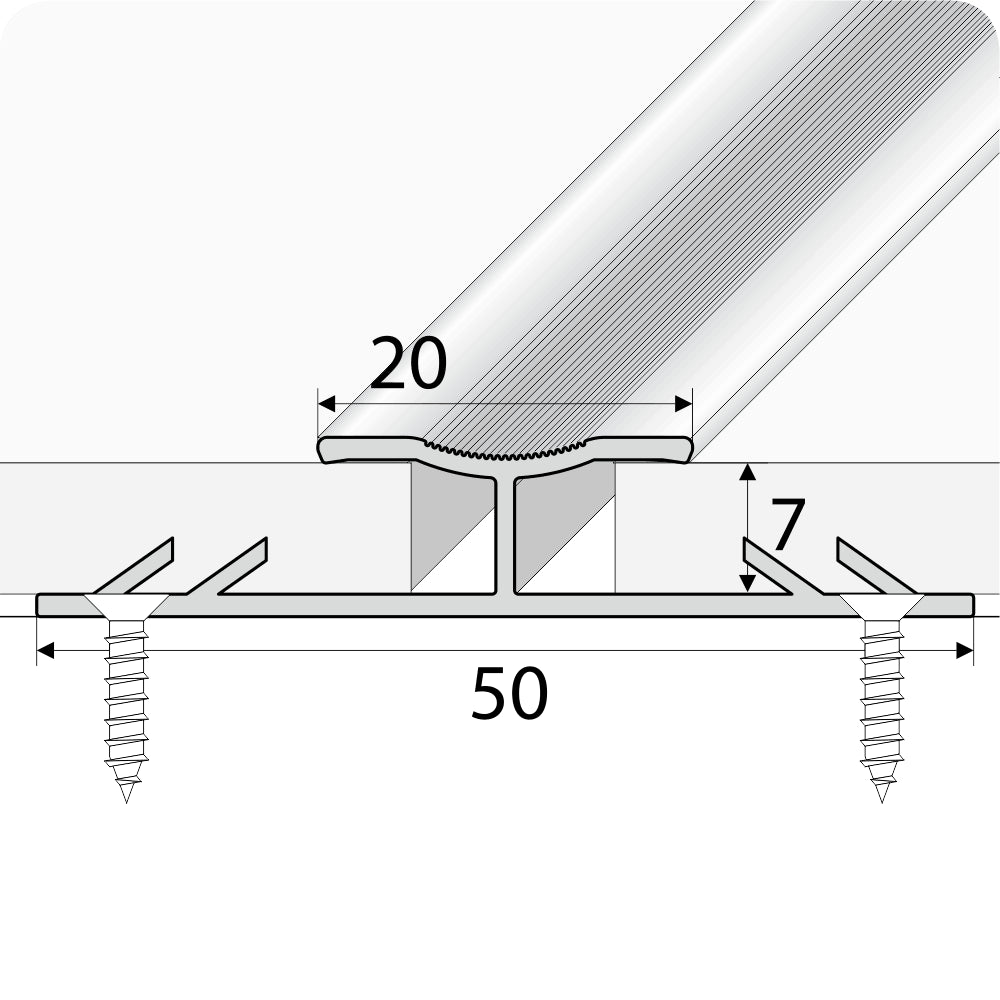 Anodised Aluminium Dual Edge Carpet Profile