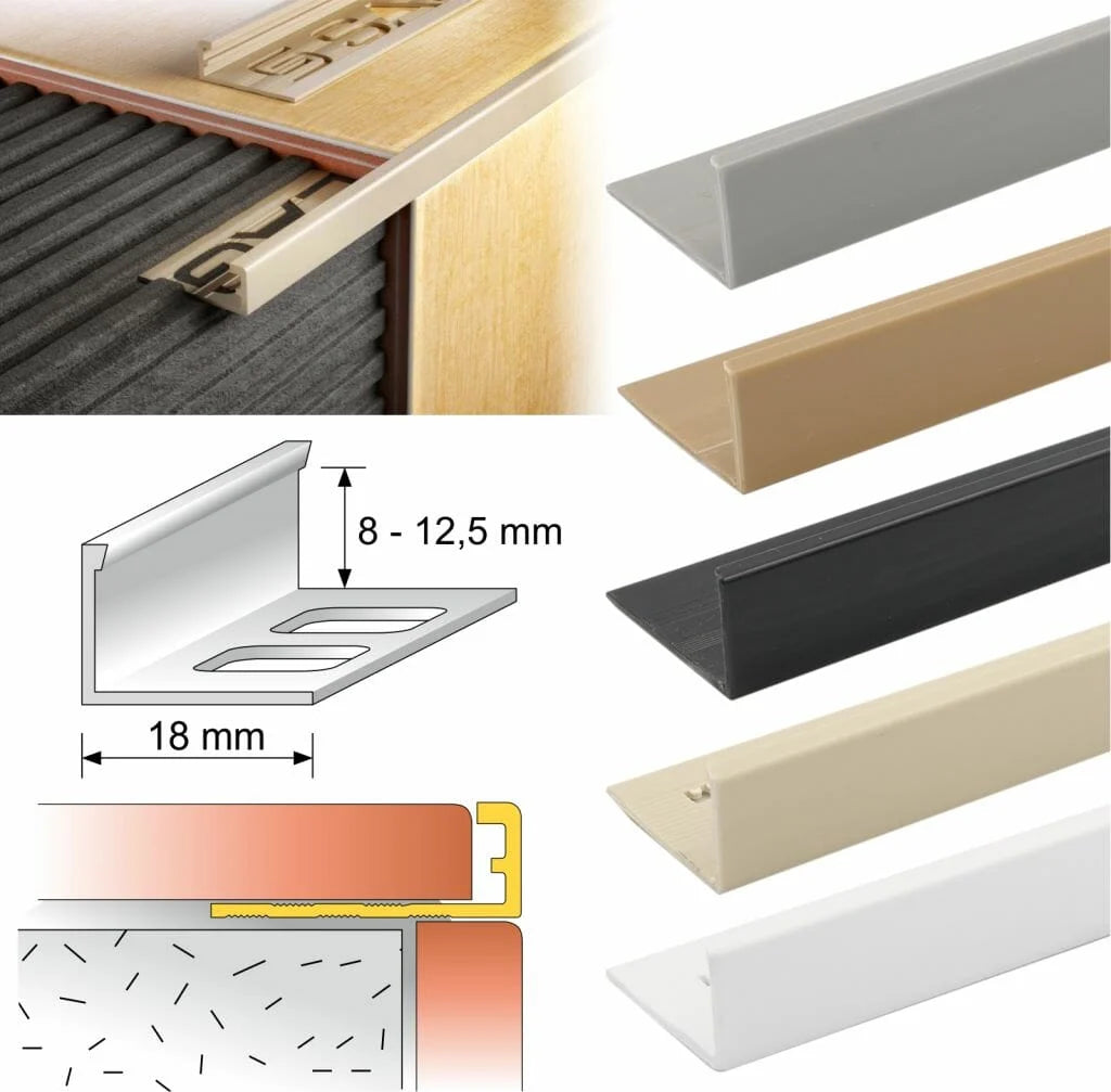 PVC Straight Edge L shaped Tile Trim