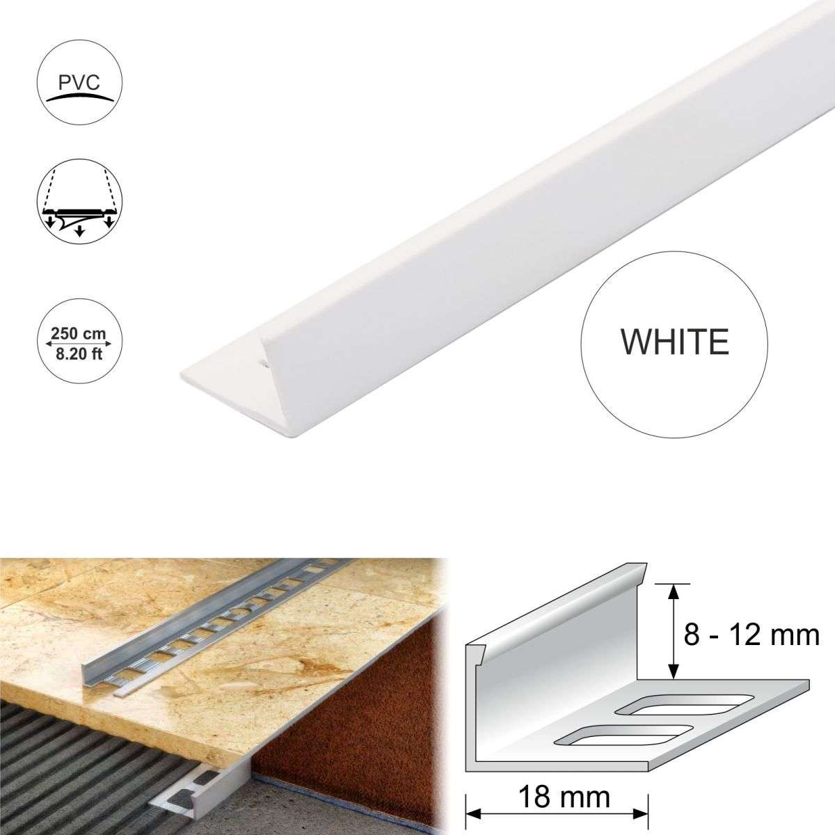 PVC Straight Edge L shaped Tile Trim