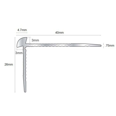  Anodised Aluminium LVT Stair nosing Edge Profile For 3mm Flooring