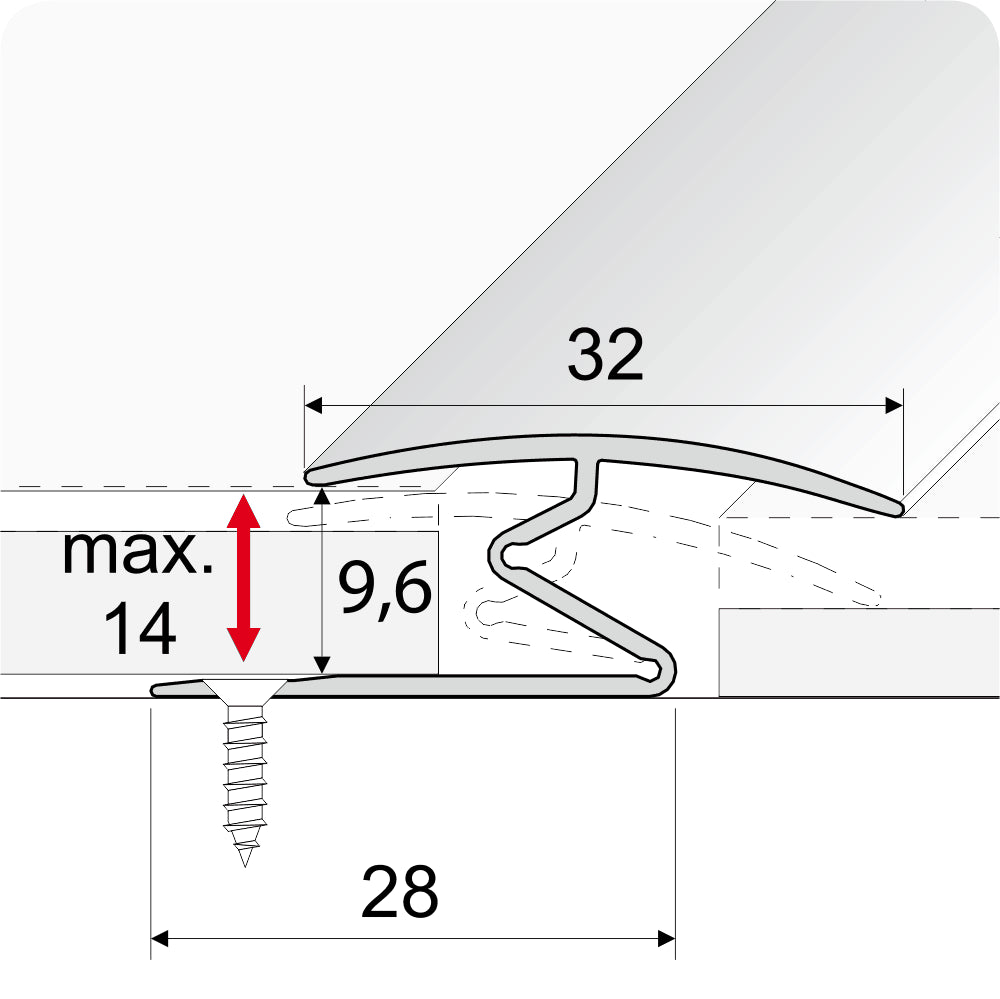 Aluminium Wood Effect Door Threshold Z Strip