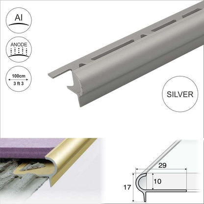 A80 29mm x 17mm x 10mm Stair Nosing Edge Trim Step Edging For Tiles