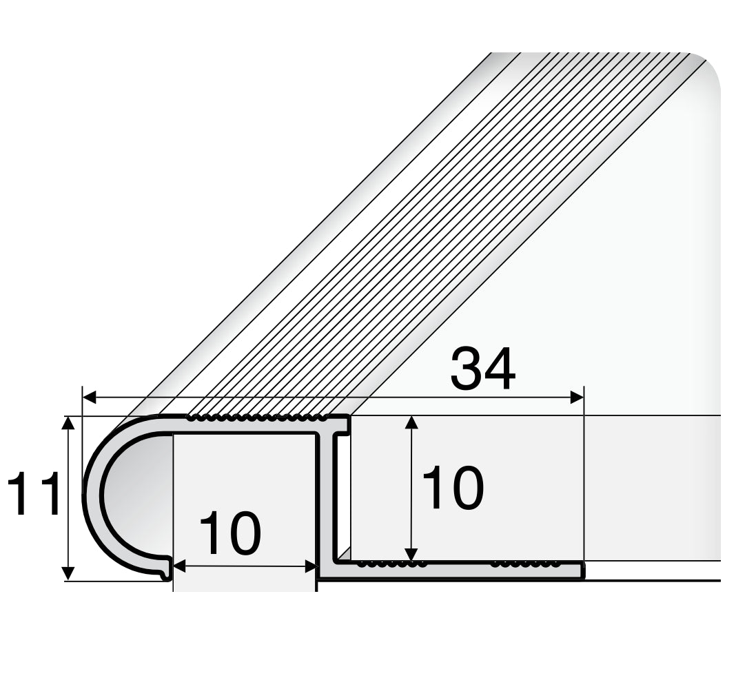 Aluminium Stair Nosing Edge Trim Step Edging For Tiles