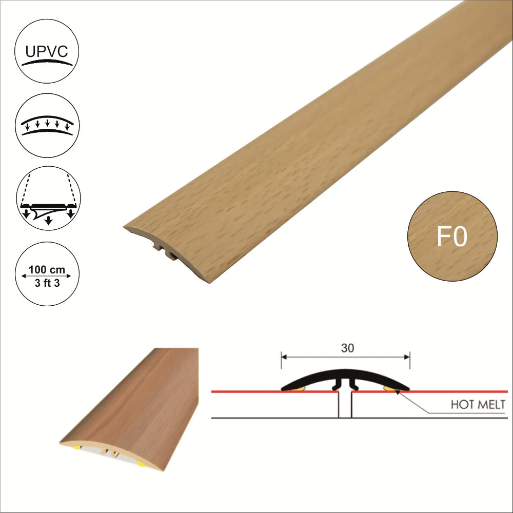 Pvc Wood Effect Flat Self Adhesive Door Threshold Strip