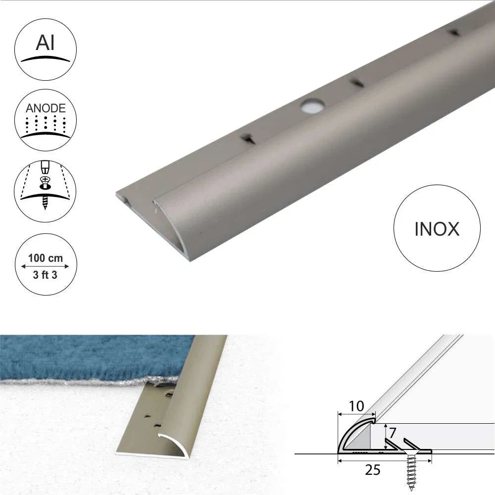 Anodised Aluminium Single Edge Carpet Profile