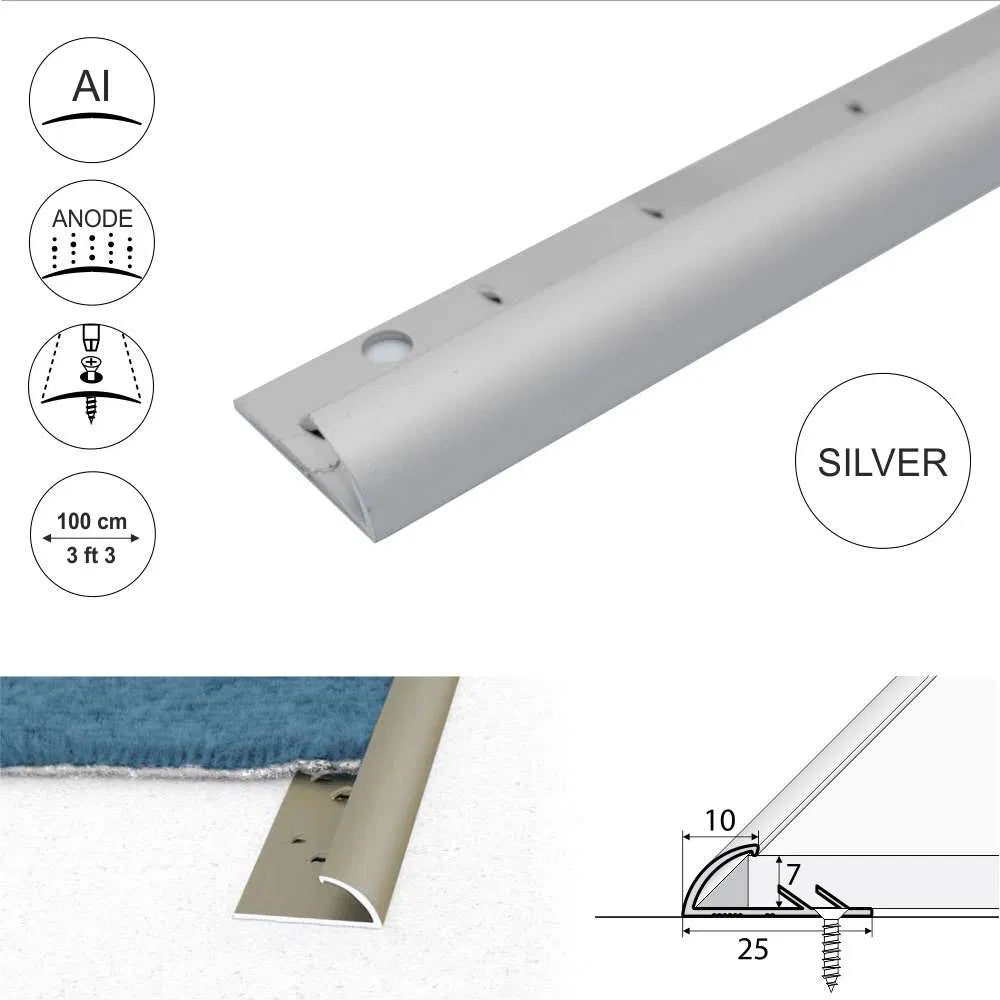 Anodised Aluminium Single Edge Carpet Profile