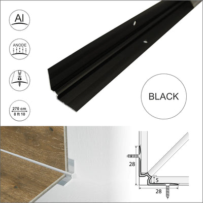 Anodised Aluminium LVT Stair nosing Inner Corner For 5mm Flooring