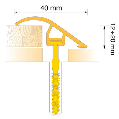 Pvc Wood Effect Door Threshold Ramp Profile