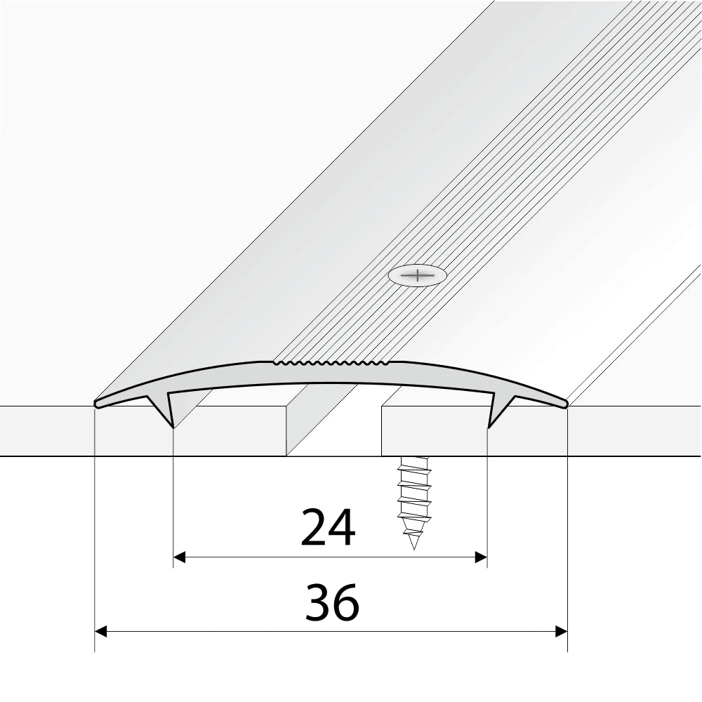 Anodised Aluminium Carpet Cover Strip Profile