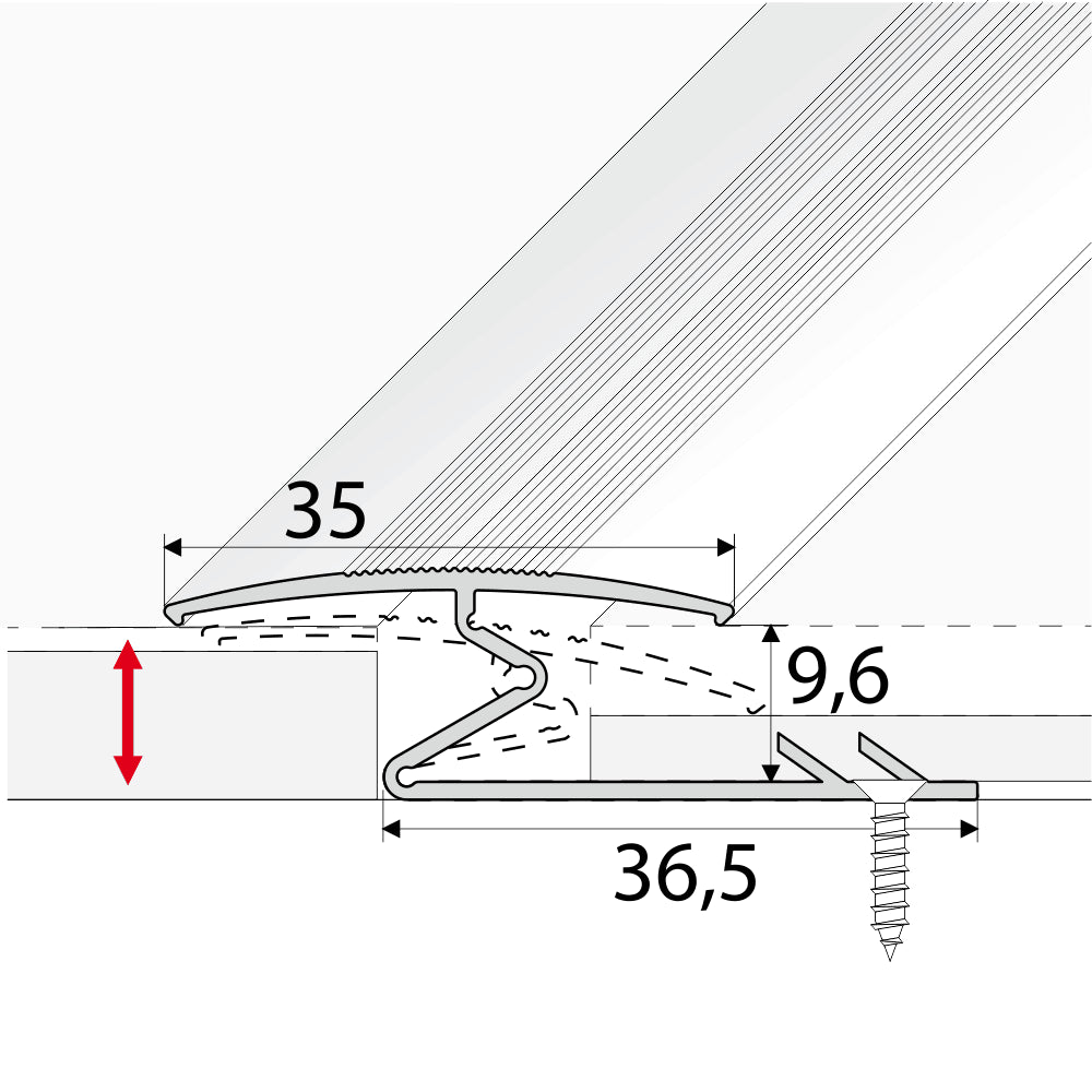 Anodised Aluminium Z Carpet Profile