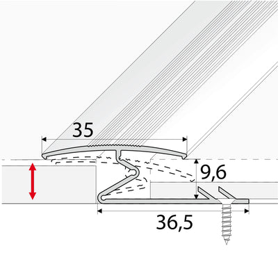 Anodised Aluminium Z Carpet Profile