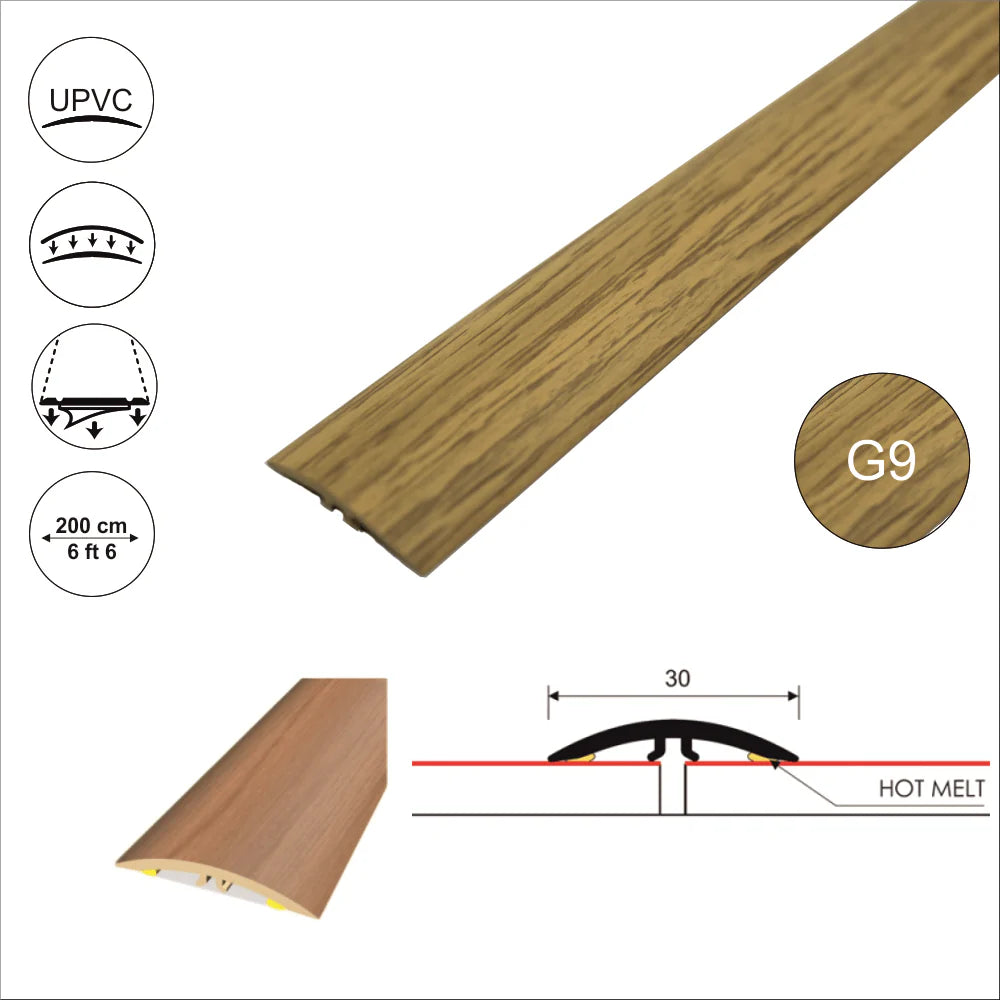 Pvc Wood Effect Flat Self Adhesive Door Threshold Strip