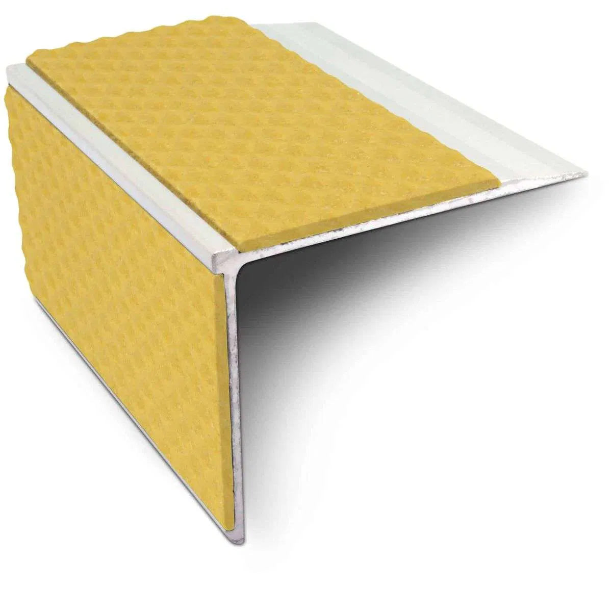 NSL27 Tredsafe 75mm x 58mm DDA Compliant Aluminium Non Slip Stair Nosing Edge Trim With Pvc Insert