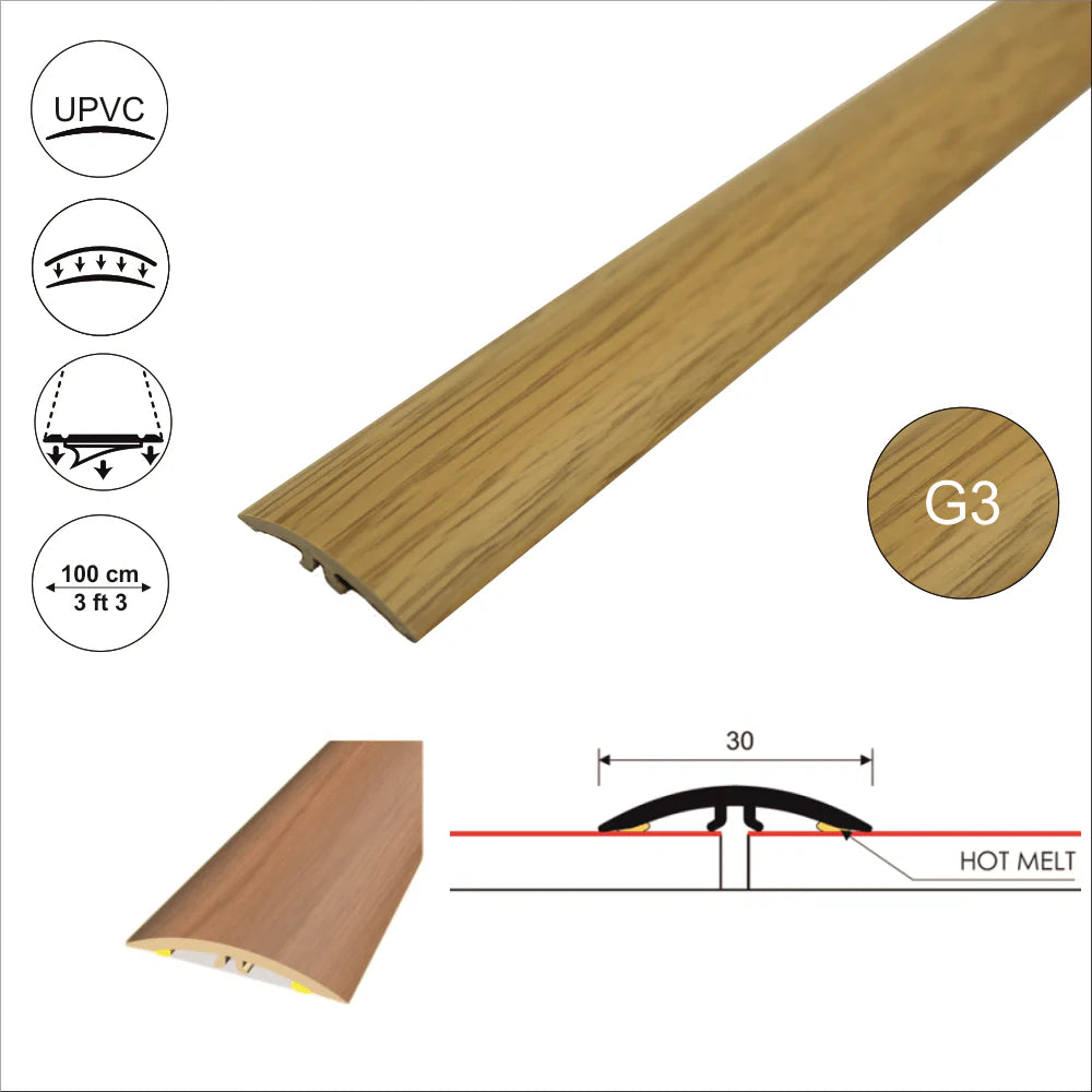 Pvc Wood Effect Flat Self Adhesive Door Threshold Strip