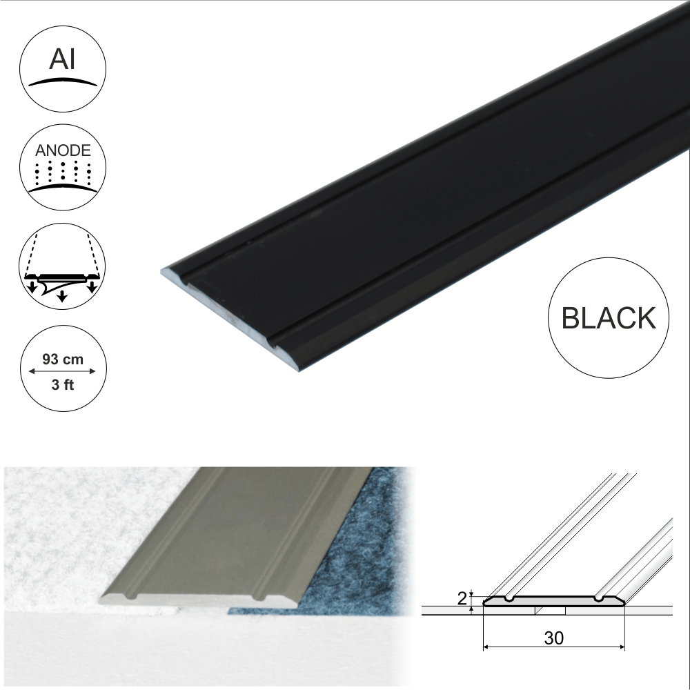 Anodised Aluminium Flat Door Threshold Strip