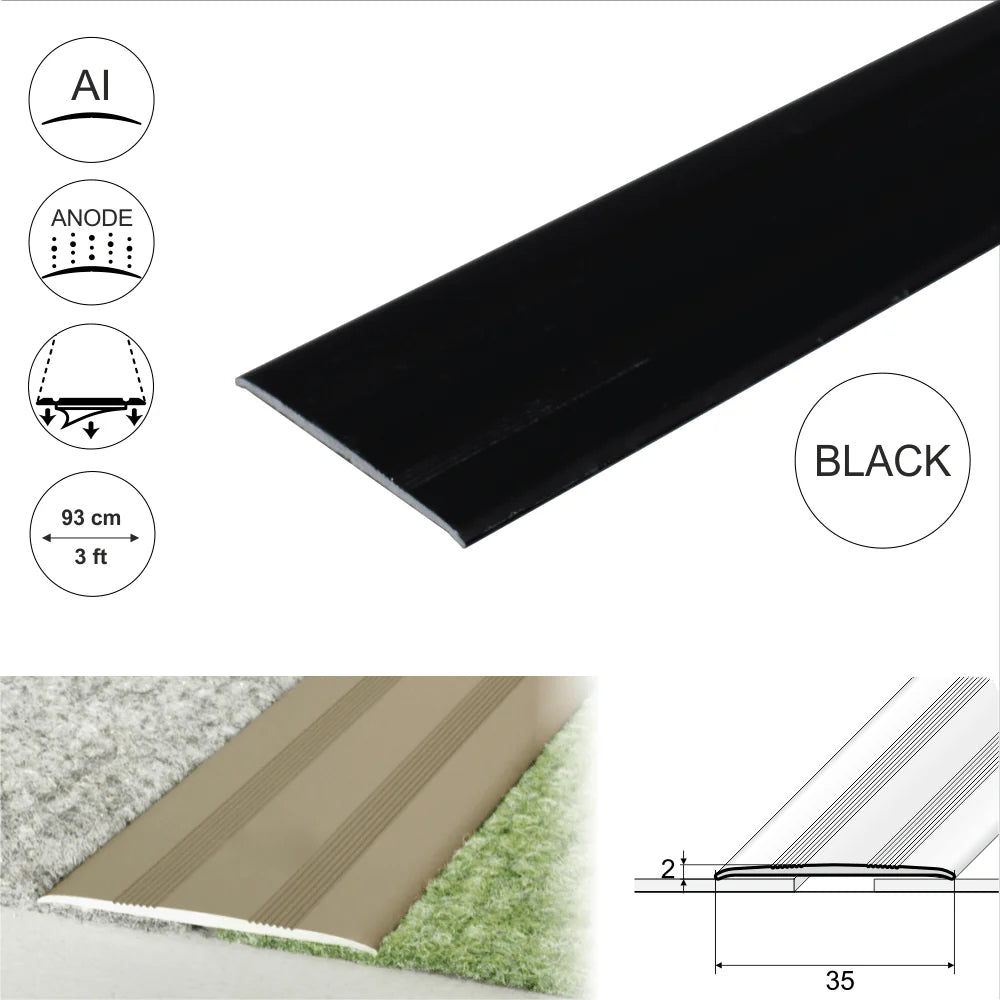 Anodised Aluminium Flat Self Adhesive Door Threshold Strip