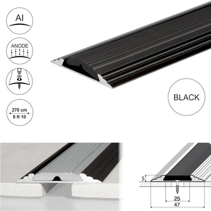 50mm Anodised Aluminium Flat Non Slip Door Threshold Strip