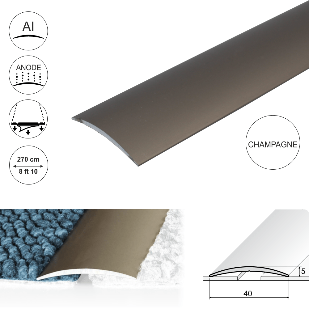 Anodised Aluminium Self Adhesive Door Threshold Strip