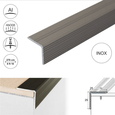 Non Slip Ribbed Treads Stair Nosing Edge Trim