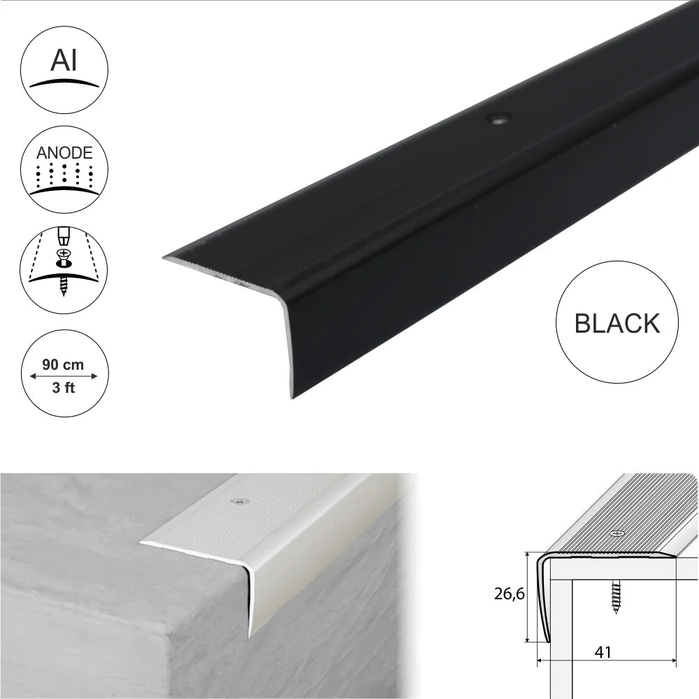 Non Slip Ribbed Treads Stair Nosing Edge Trim