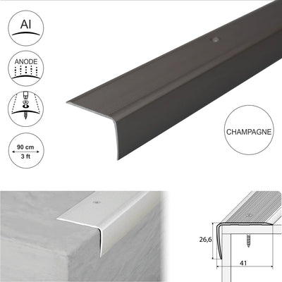 Non Slip Ribbed Treads Stair Nosing Edge Trim