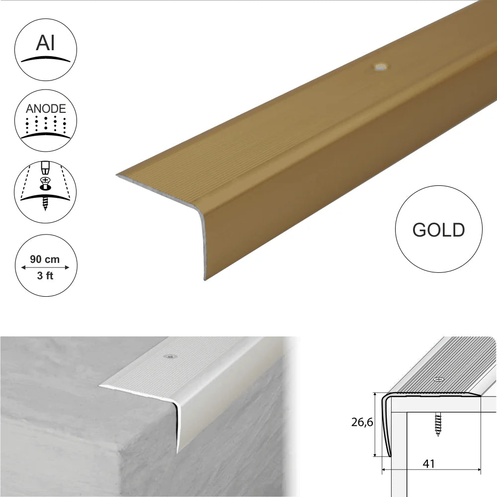 Non Slip Ribbed Treads Stair Nosing Edge Trim