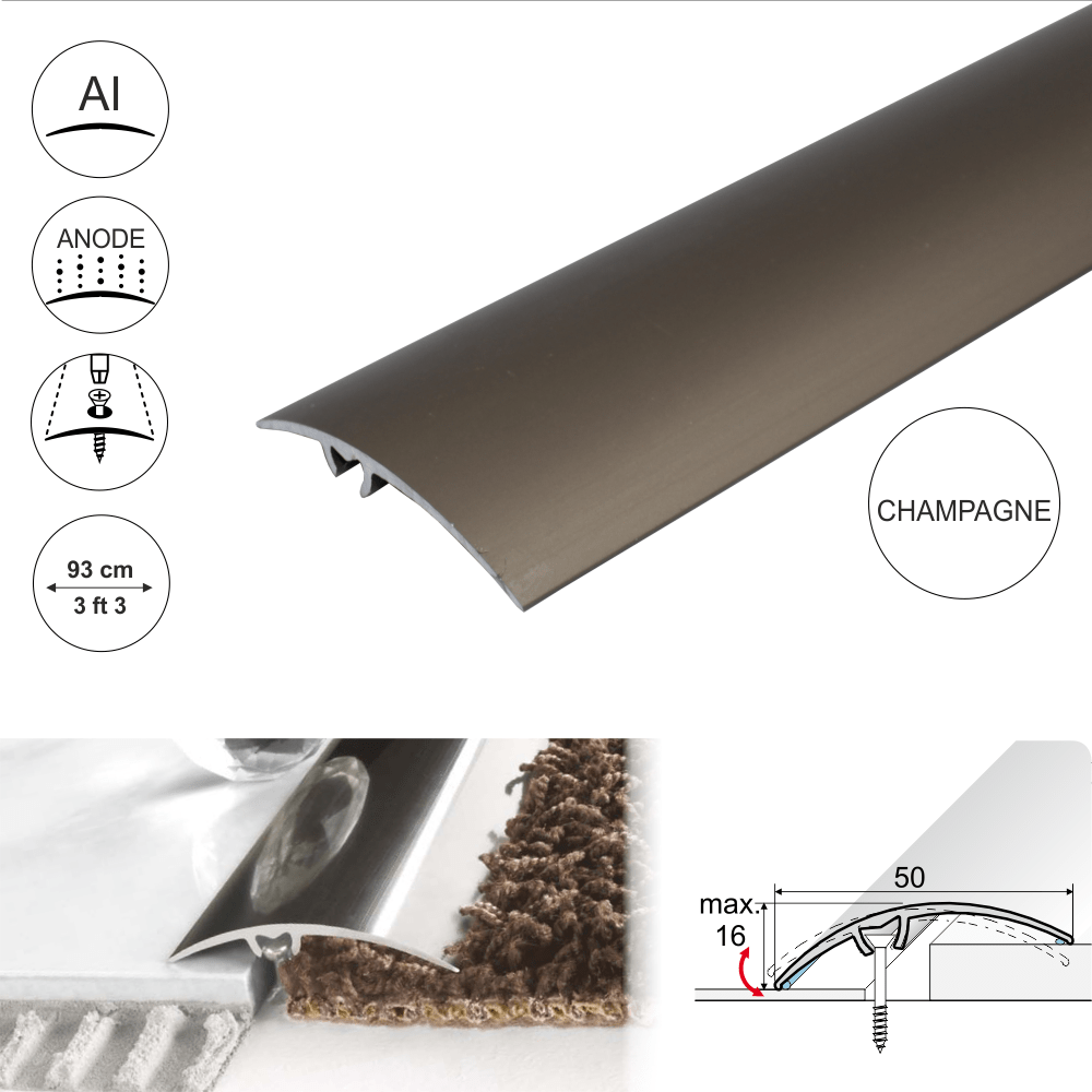 aluminium Wood Effect Door Threshold Strip