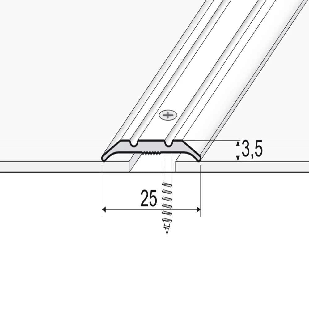 25mm Anodised Aluminium Flat Door Threshold Strip