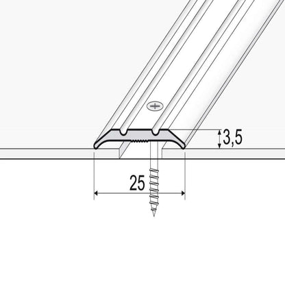 25mm Anodised Aluminium Flat Door Threshold Strip