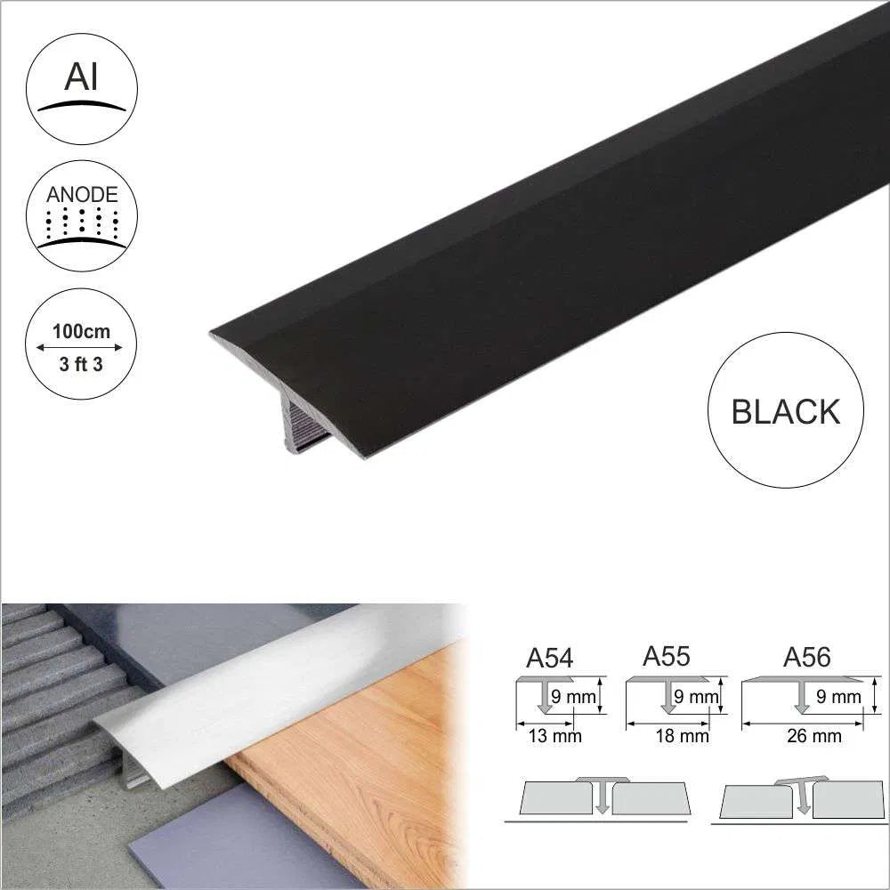 Anodised Aluminium Threshold Trim T Bar Transition Strip For Tiles