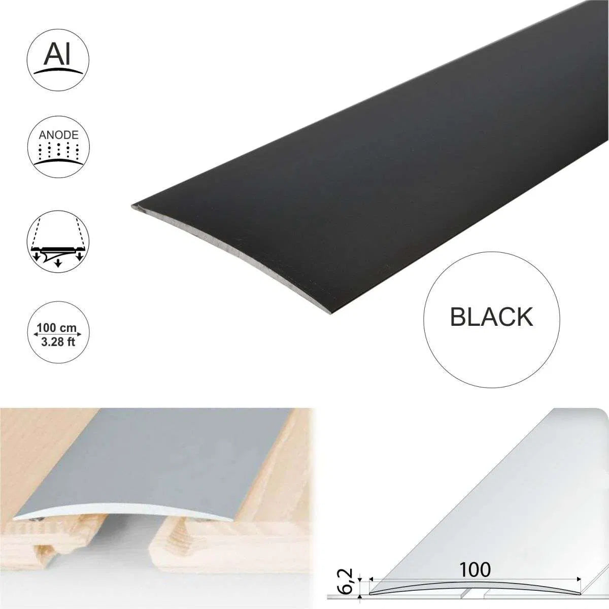 Anodised Aluminium Self Adhesive Door Threshold Strip