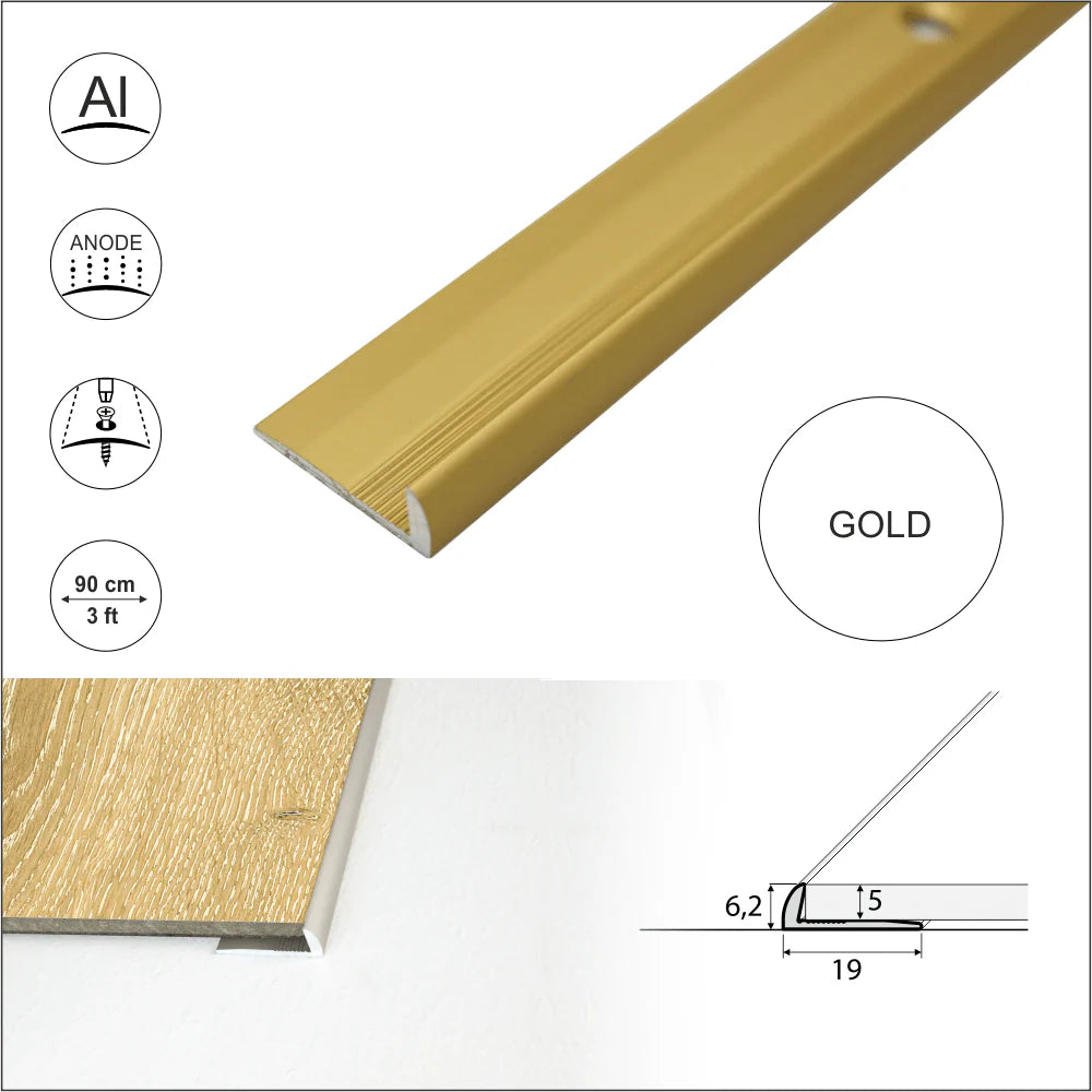 C10 Anodised Aluminium LVT Edging Profile Threshold For 5mm Flooring