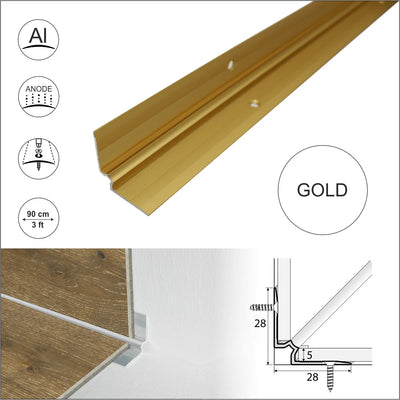 Anodised Aluminium LVT Stair nosing Inner Corner For 5mm Flooring