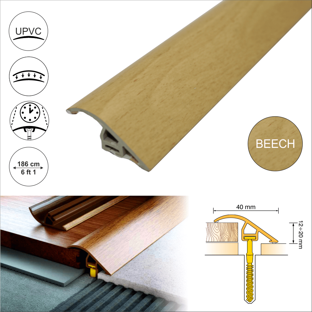 Wood Effect Door Threshold Ramp Profile