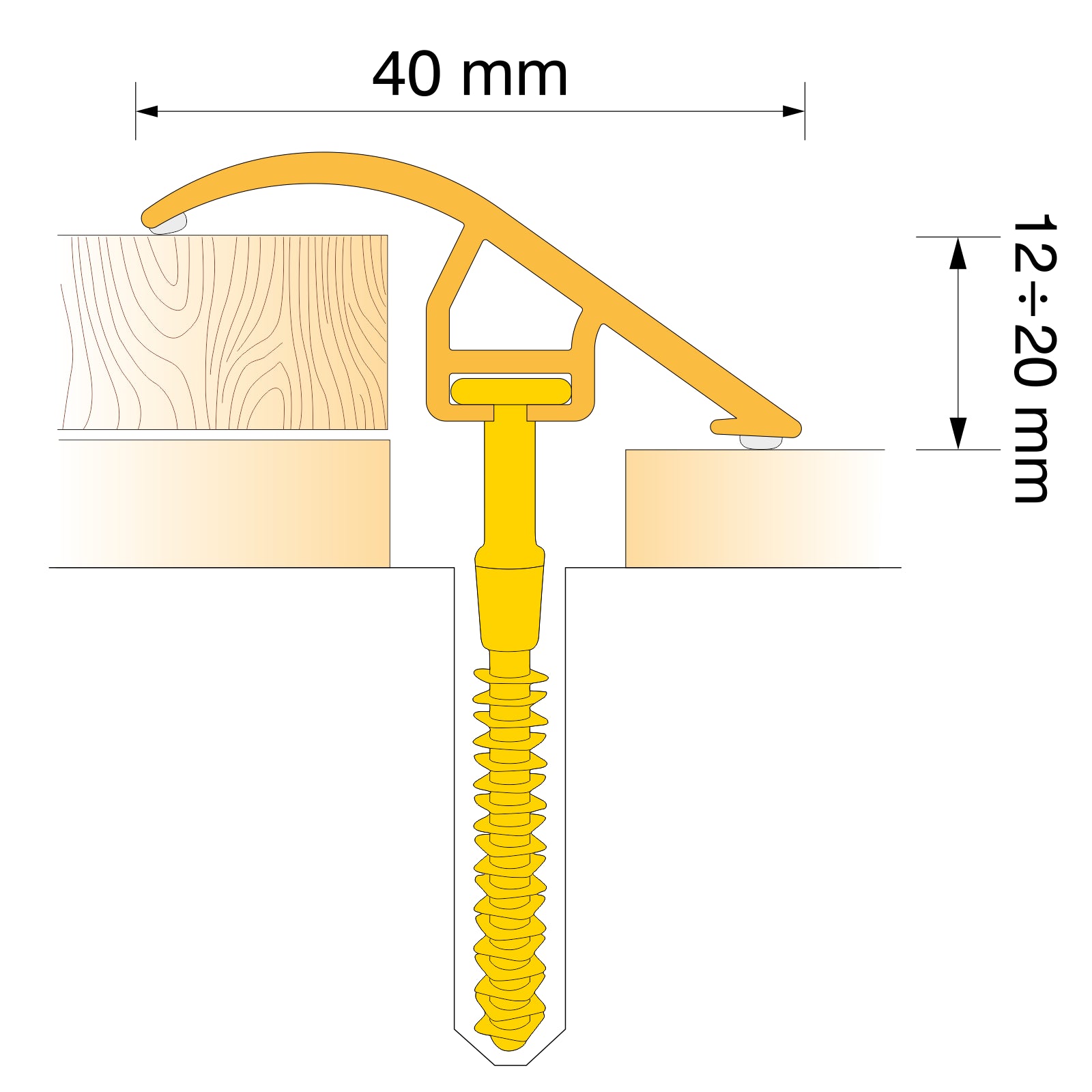 Wood Effect Door Threshold Ramp Profile