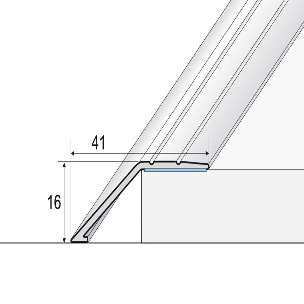 Aluminium Wood Effect Self Adhesive Door Threshold Ramp Profile