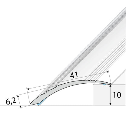 Anodised Aluminium Self Adhesive Door Threshold Ramp Profile