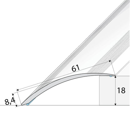 Anodised Aluminium Self Adhesive Door Threshold Ramp Profile